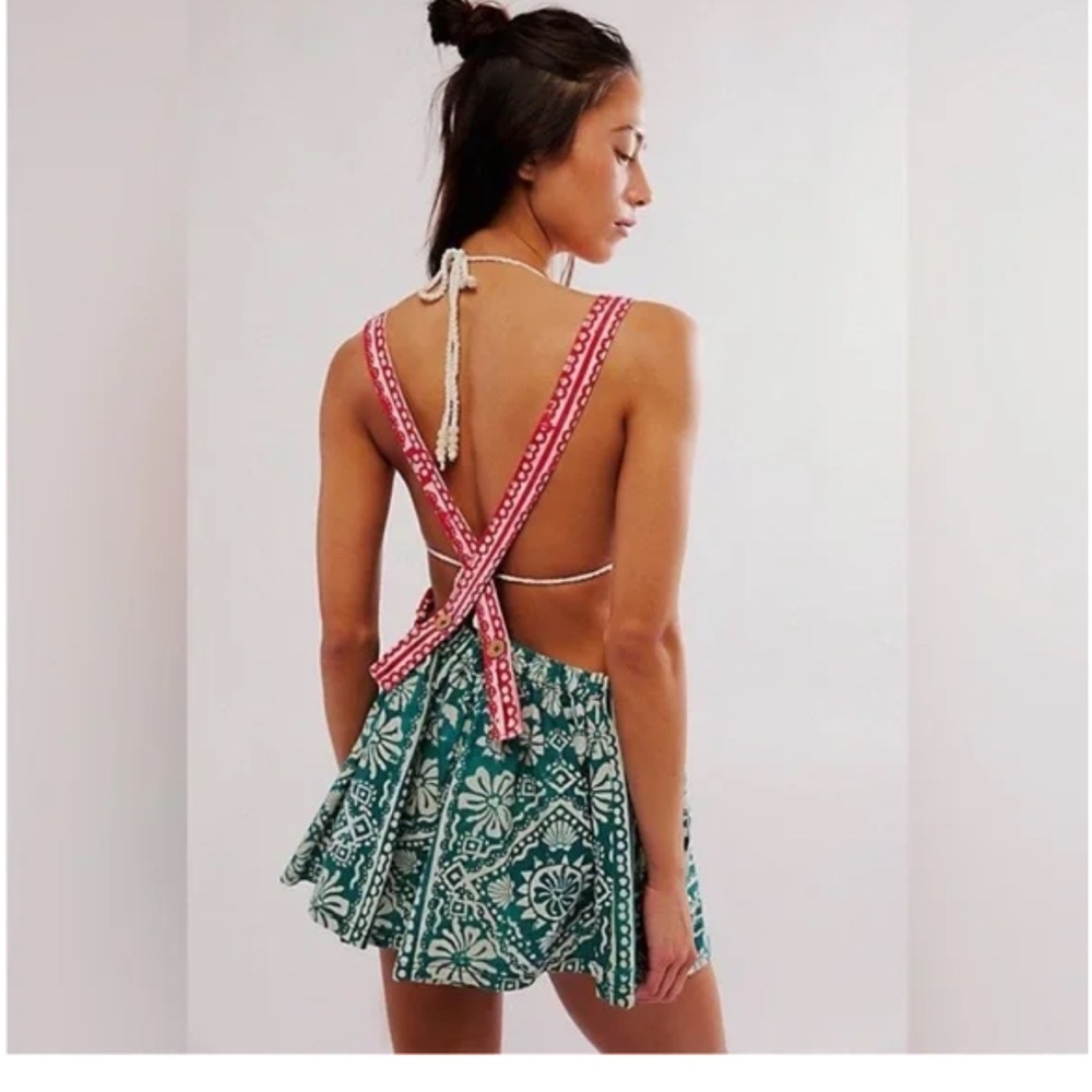 Free People Palm Bay Printed Shortalls Size M - Picture 4 of 8